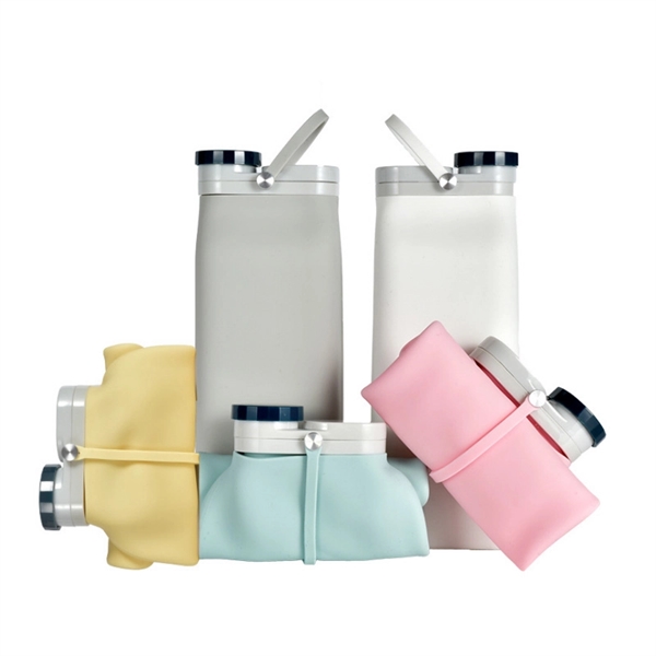 Milk Carton Shaped Collapsible Silicone Sport Water Bottle - Image 2