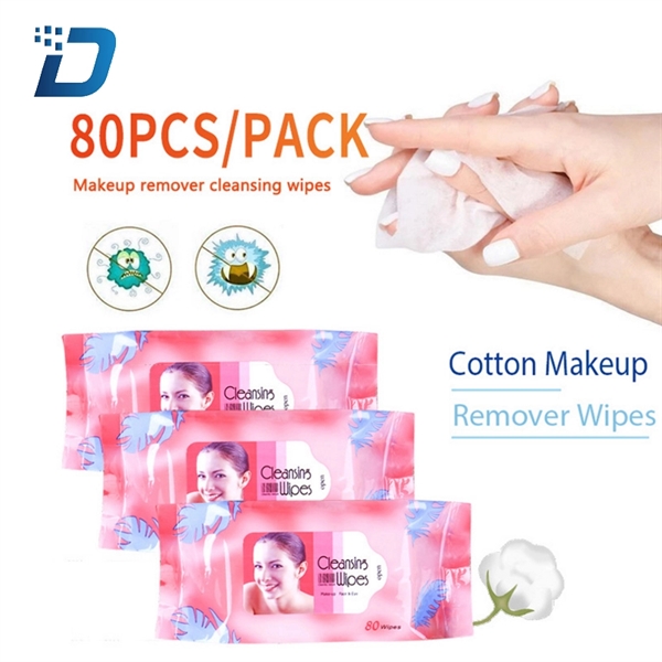 80pcs Cotton Makeup Remover Wipes Cleaning Wet Wipes - Image 1