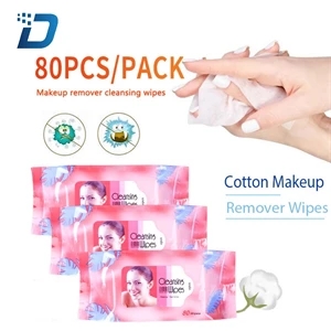 80pcs Cotton Makeup Remover Wipes Cleaning Wet Wipes