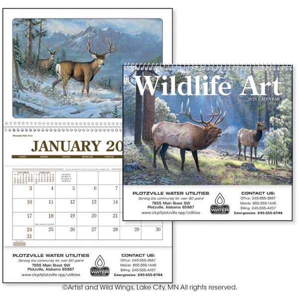 Wildlife Art Pocket 2022 Calendar - Image 1