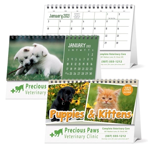 Puppies & Kittens Desk 2022 Calendar - Image 1