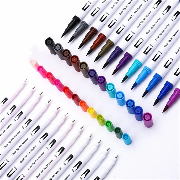 12 colors double head watercolor pens Markers Paint Pens - Image 3