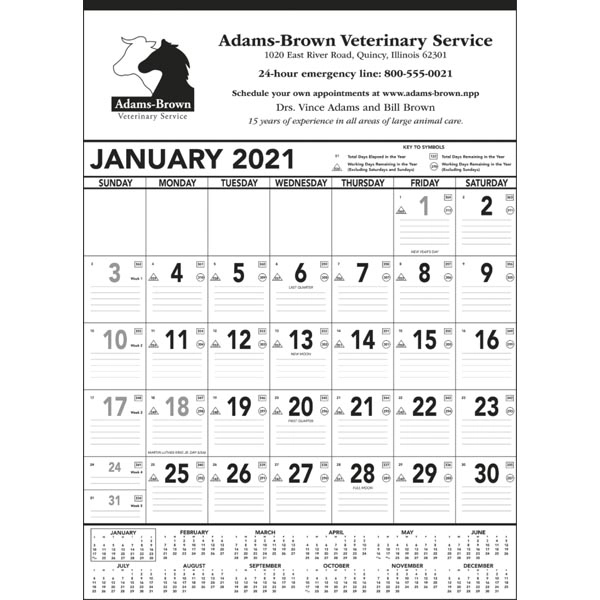 Black & White Contractor Memo 2022 Calendar - Image 1