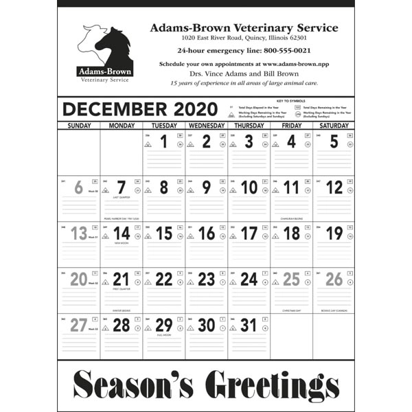 Black & White Contractor Memo 2022 Calendar - Image 3