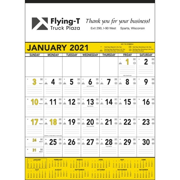 Yellow & Black Contractor's Memo 2022 Calendar - Image 2