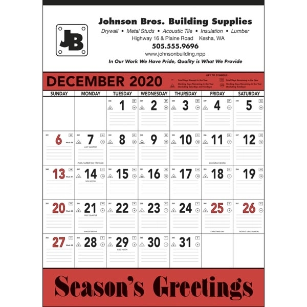 Red & Black Contractor's Memo 2022 Calendar - Image 1