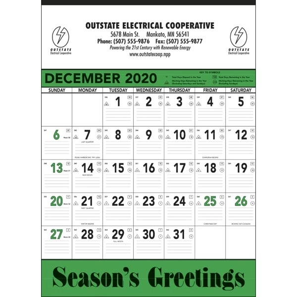 Green & Black Contractor Memo 2022 Calendar - Image 1