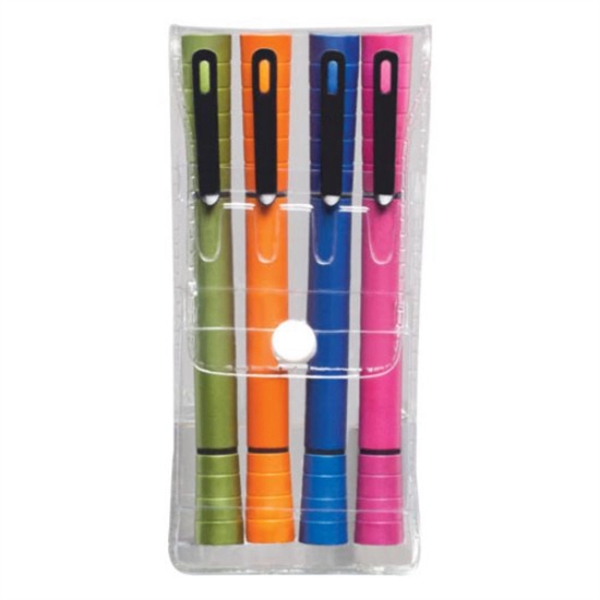 Double Pen/Highlighter 4pc Gift Pack (Specify Colo - Image 1