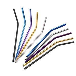 Bent Colorful Stainless Steel Straw