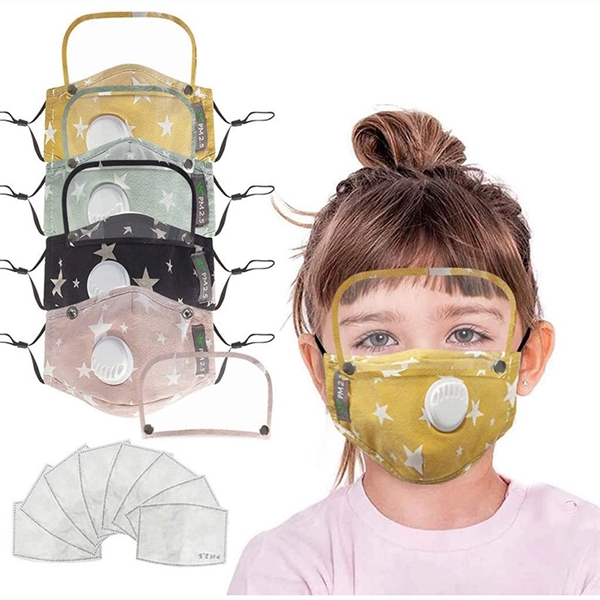 Kids Reusable Face Bandanas with Breathing Valve and Detacha - Image 1