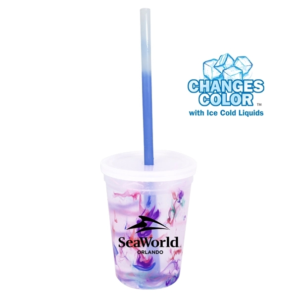 12 oz. Rainbow Confetti Mood Cup/Straw/Lid Set - Image 3