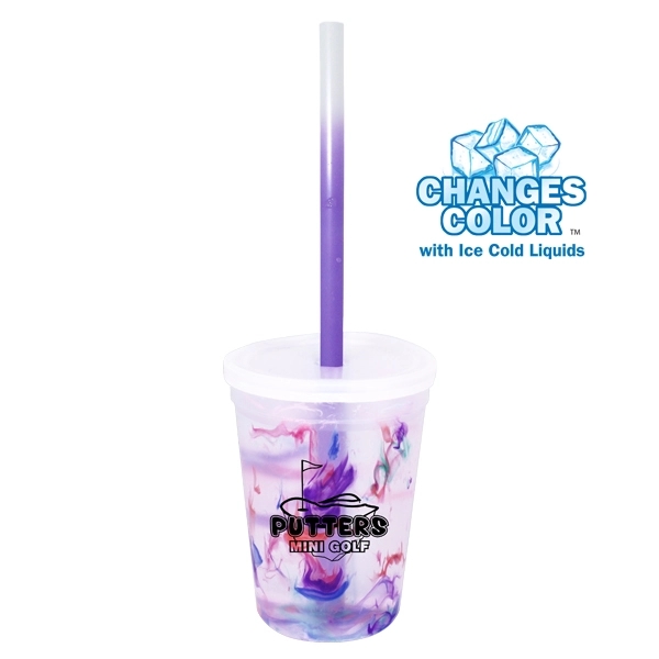 12 oz. Rainbow Confetti Mood Cup/Straw/Lid Set - Image 4