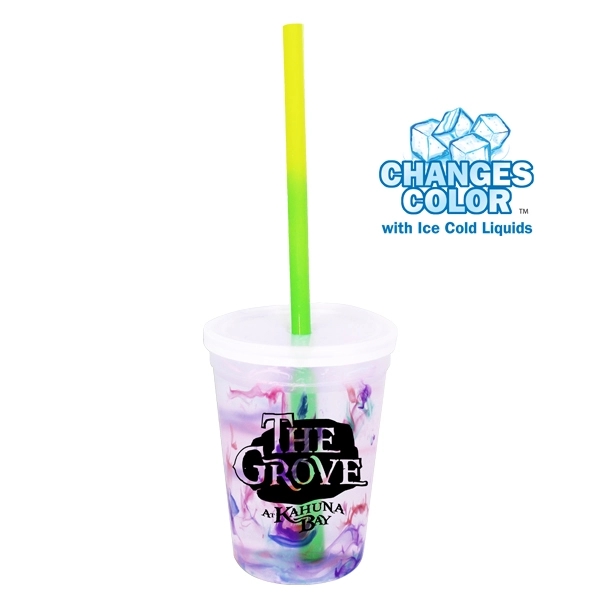 12 oz. Rainbow Confetti Mood Cup/Straw/Lid Set - Image 8