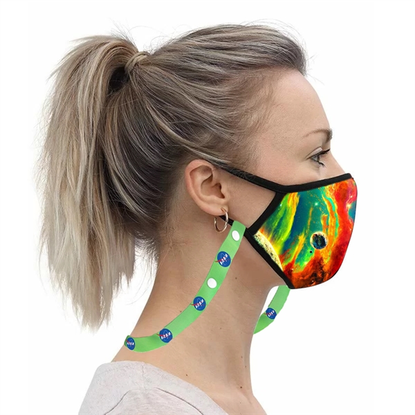 3 Layer Safety Face Mask Lanyard Combo w/ Full Color Imprint - Image 1