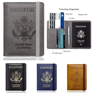 PU Leather Wallet Card Case Traveling Passport Holder