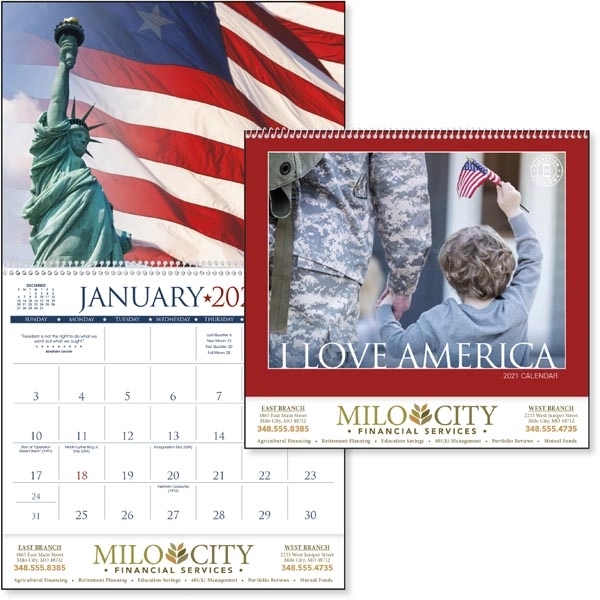 I Love America 2022 Calendar - Image 1