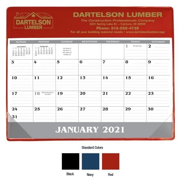 Small Vinyl Desk Pad 2022 Calendar - Image 1