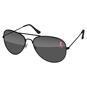 Breast Cancer Awareness Aviator Sunglasses w/1-color imprint
