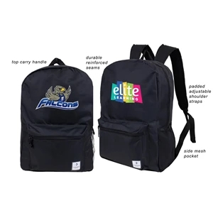 Black 17" Backpack With Side Mesh Pocket