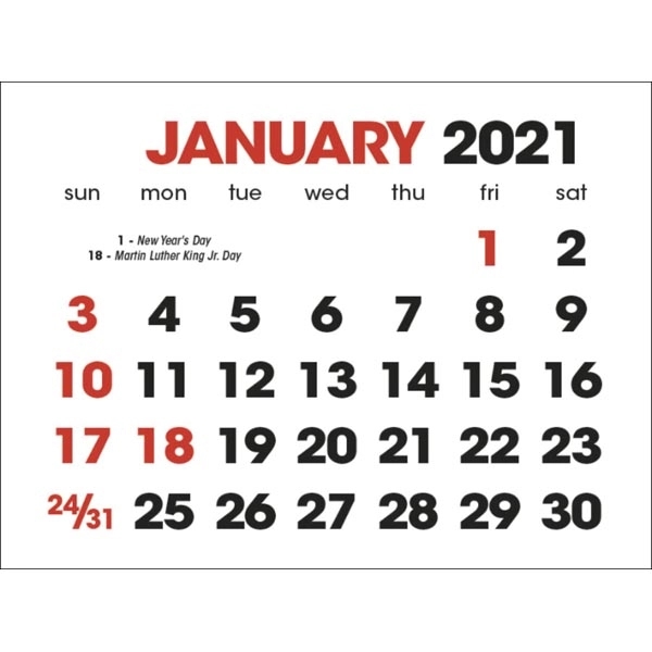 Full Color Stick Up English Grid 2022 Calendar - Image 2