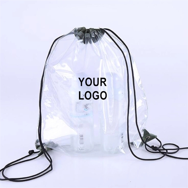 Transparent Clear PVC Drawstring Backpack     - Image 1