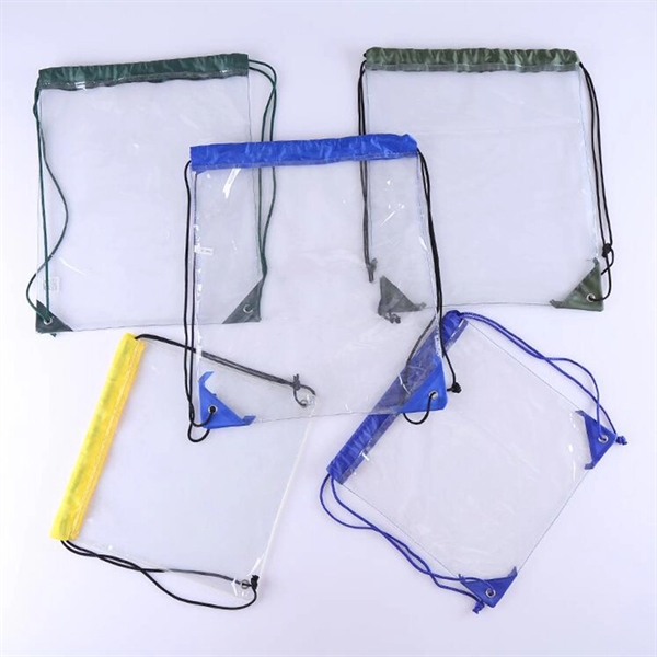 Transparent Clear PVC Drawstring Backpack     - Image 4