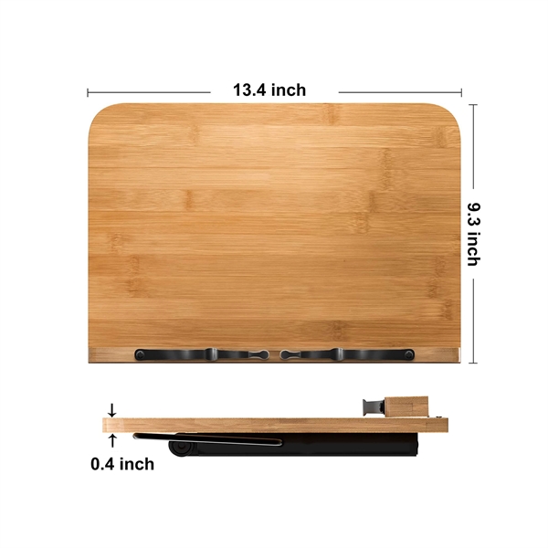 Adjustable Bamboo Book Laptop Holder Tray - Image 6