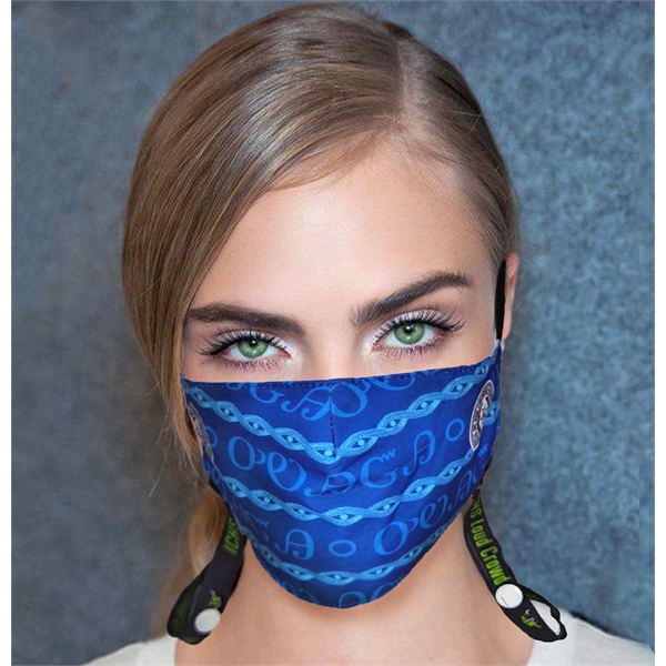 3 Layer Face Mask Lanyard Combo w/ Custom Imprint Polyester - Image 2