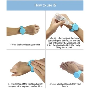 Wristband Hand Sanitizer Dispenser Silicone Refillable