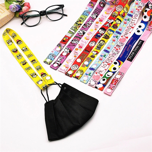 3/4" Full Color Face Mask Lanyard w/ Snap Button Adjustable - Image 9