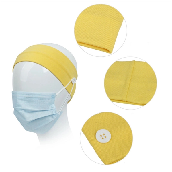 Cotton Button Headband Mask Holder - Image 2