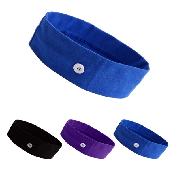 Cotton Button Headband Mask Holder - Image 6