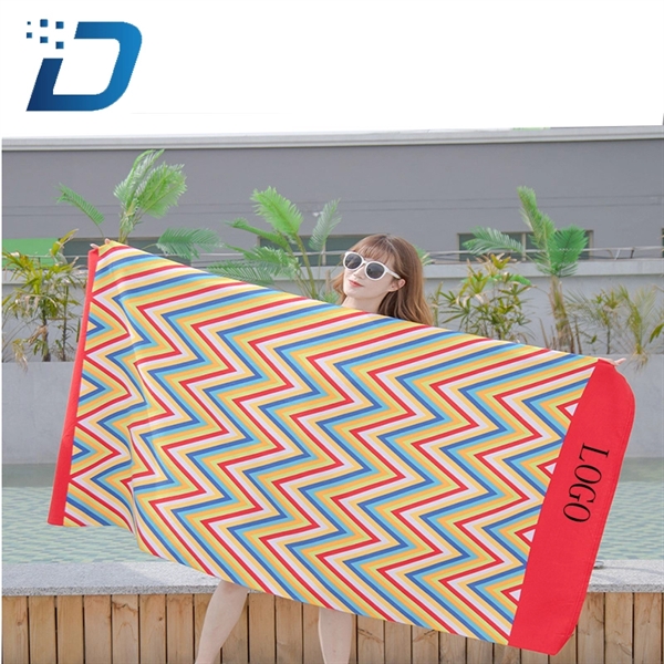 Microfiber Polyester Printed Adult Beach Towel - Image 3