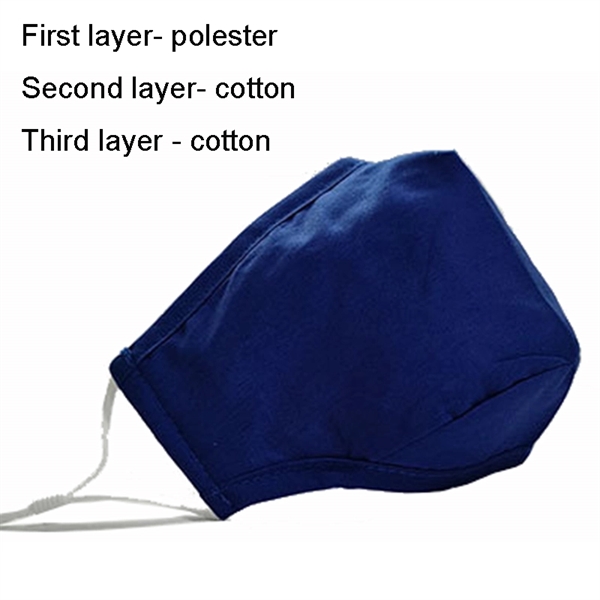 Adult 3 layers Mask With Replaceable 2.5pm Filter Pouch - Image 3