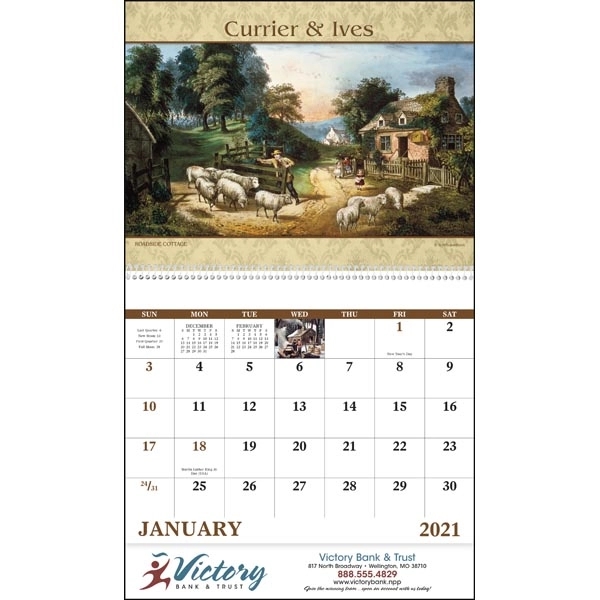 Spiral Currier & Ives Americana 2022 Appointment Calendar - Image 17