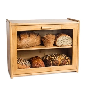 Double Layer Bamboo Bread Box