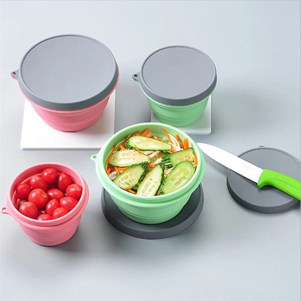 Collapsible Portable Silicone Bowl with Lid - Image 5