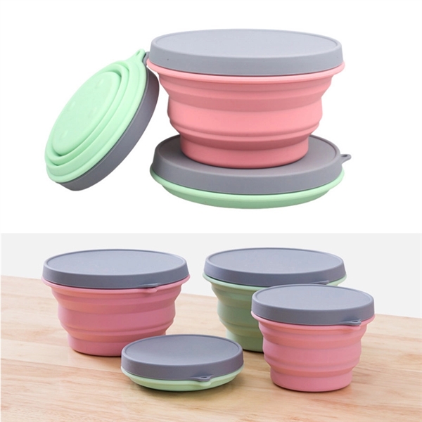 Collapsible Portable Silicone Bowl with Lid - Image 7