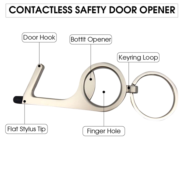 Safety Non Contact Door Opener, Stylus, Bottle Opener - Image 2