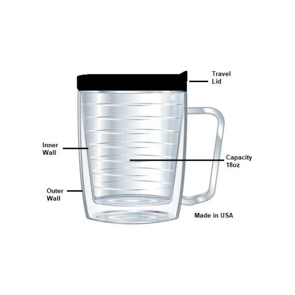 18 oz Travel Tumbler Mug w/ Full color Wrap Imprint & Handle - Image 2