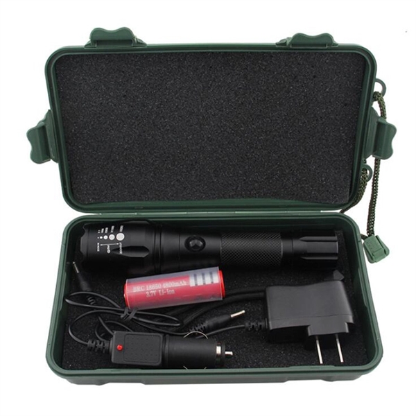 Rechargeable Portable Torch light with Battery & Charger     - Image 2