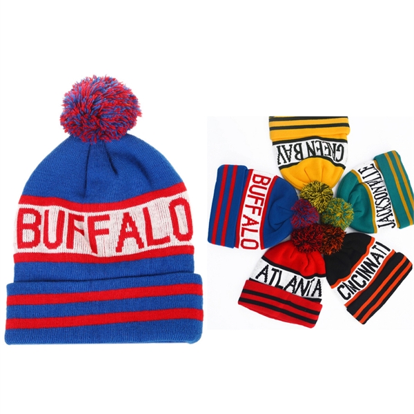 Winter Knitted Beanie Hat with Pom Pom