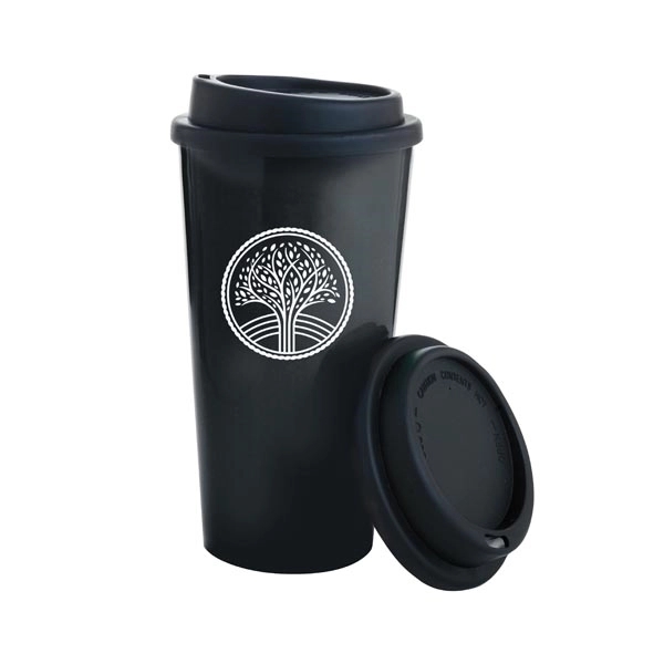 Double Wall PP Tumbler with Black Lid - 17 oz - Image 3