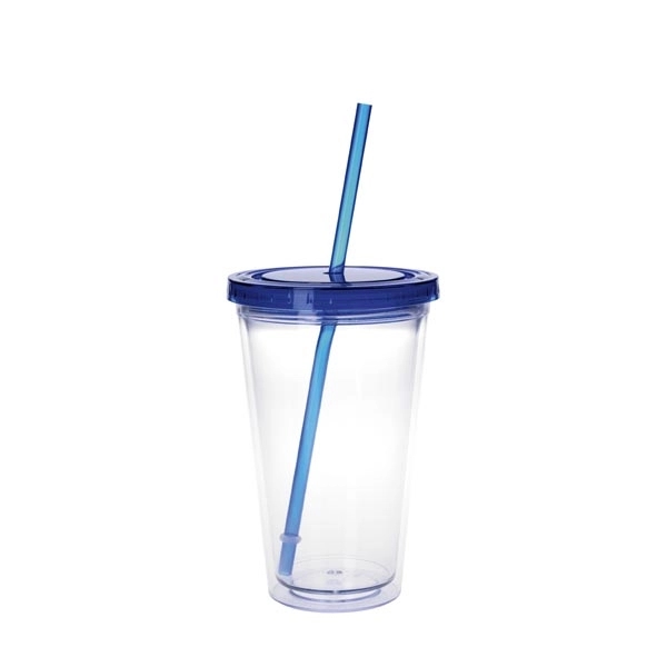 Clear Tumbler with Colored Lid - 18 oz - Image 3