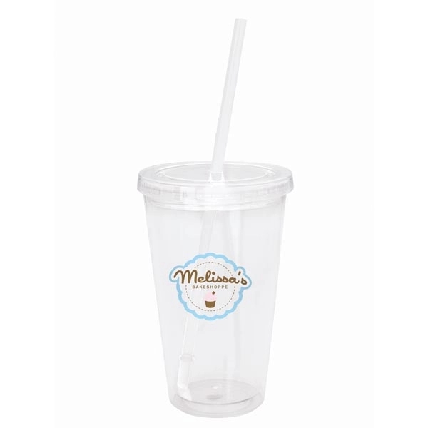 Clear Tumbler with Colored Lid - 18 oz - Image 6