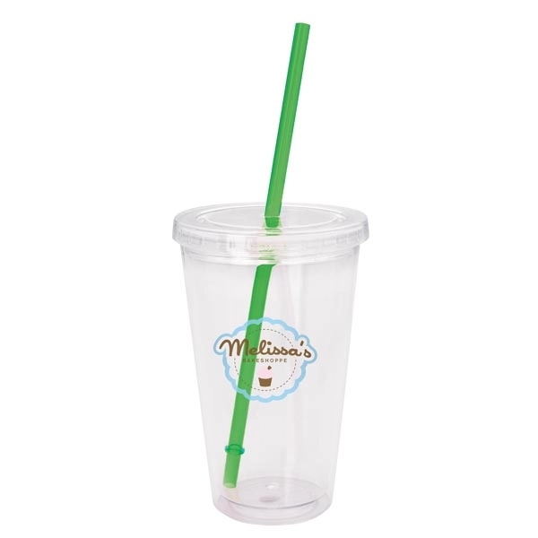 Clear Tumbler with Colored Lid - 18 oz - Image 8