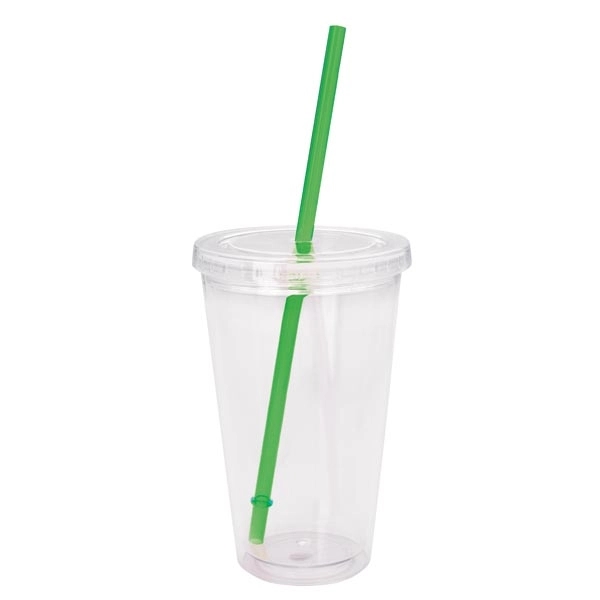 Clear Tumbler with Colored Lid - 18 oz - Image 9