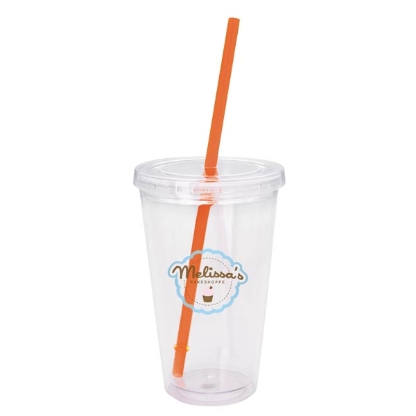 Clear Tumbler with Colored Lid - 18 oz - Image 10
