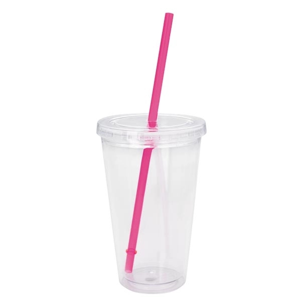Clear Tumbler with Colored Lid - 18 oz - Image 13