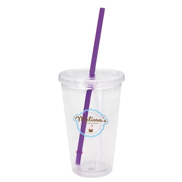 Clear Tumbler with Colored Lid - 18 oz - Image 14